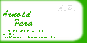 arnold para business card